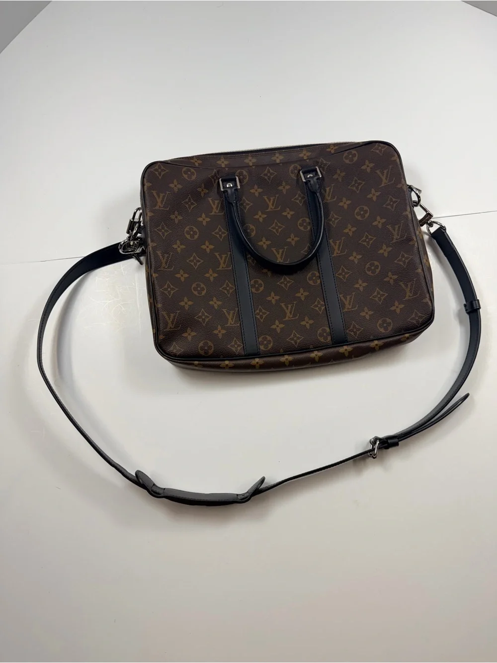 Louis Vuitton Porte Documents Voyage Macassar Monogram Briefcase